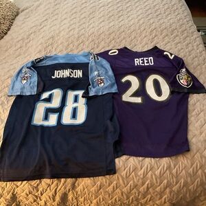 Youth Reebok Titans Navy and Light Blue On-Field Jersey